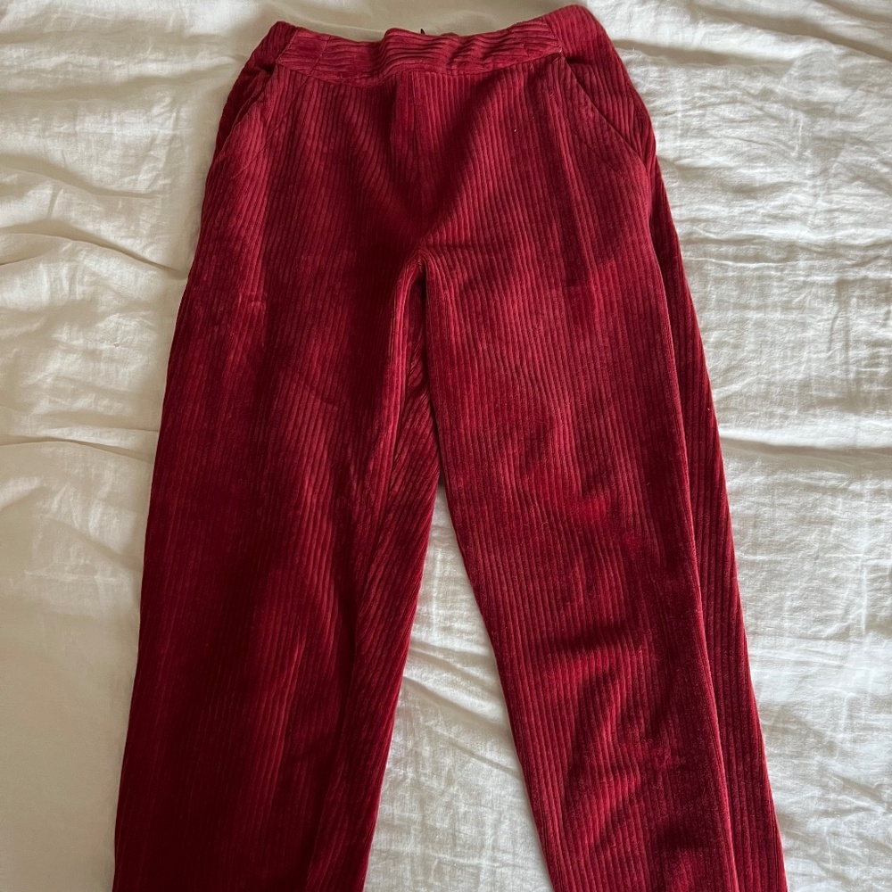 Marine Layer Red Corduroy Pants Size S